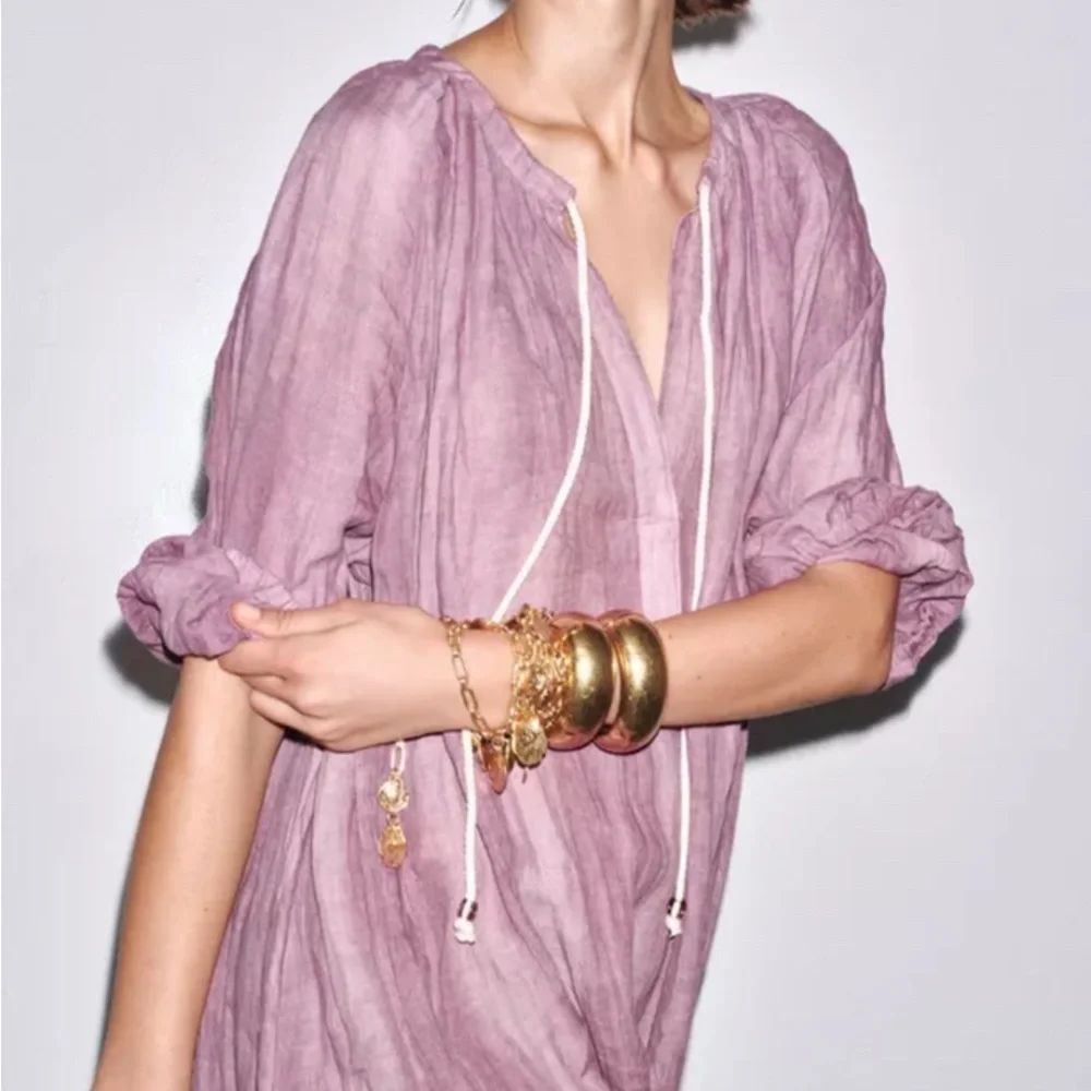 Brand new, high quality absolutely stunning 100% linen gorgeous dress,size Large - Picture 4 of 17